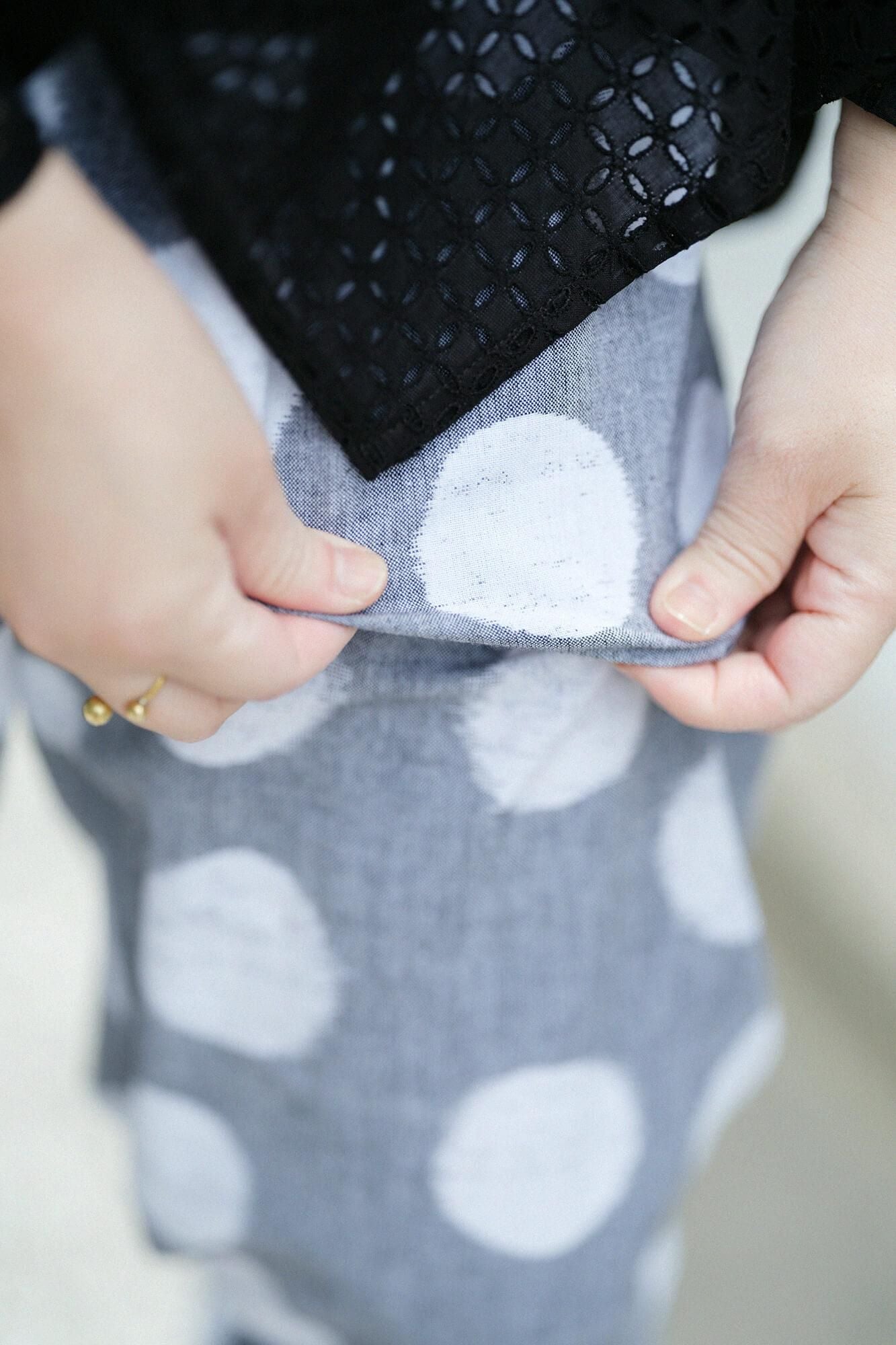 kurume kasuri折叠monpe/suigyoku mokuhai（Mokuhai）