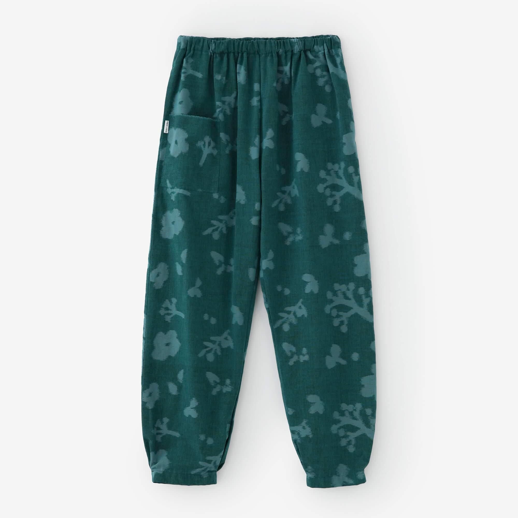 久留米絣 襞（ひだ）もんぺ／里山（さとやま） 濃紺（のうこん）