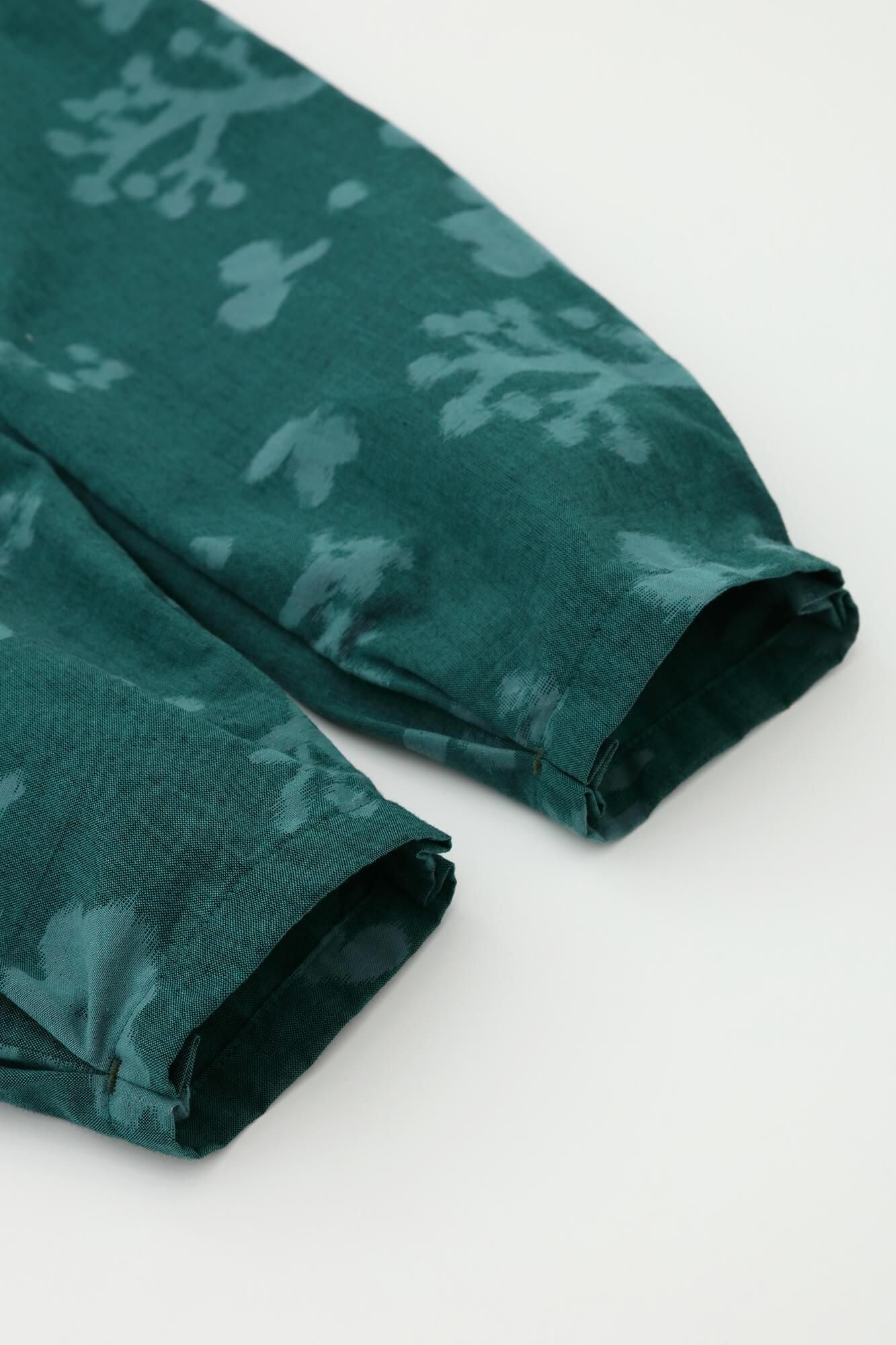 Monpe Workers Pants Kurume Kasuri Monpe / Rural Woodland Marine Green