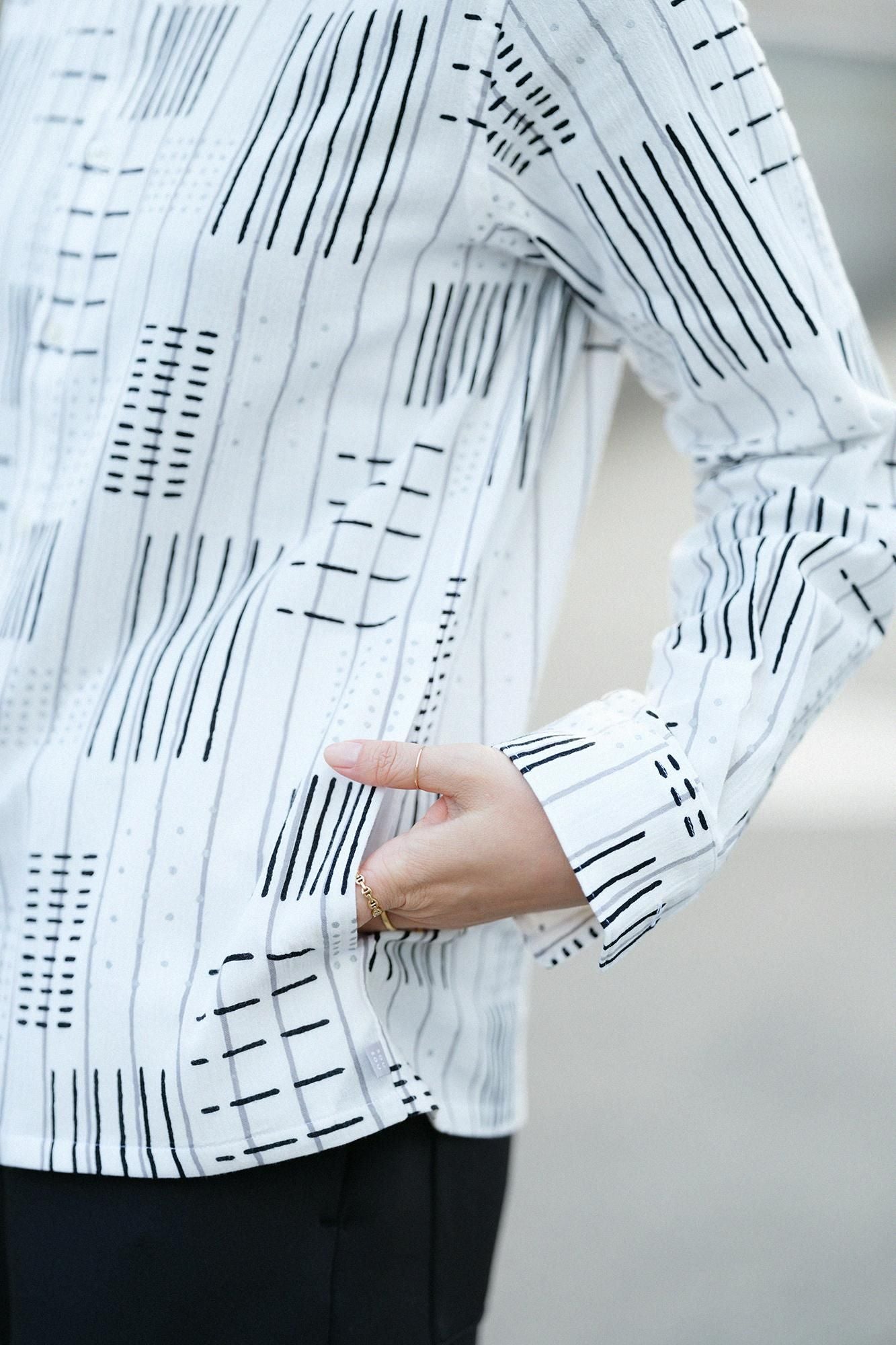 Takashima Chiku 20/20支架领子衬衫SP/GAPS和条纹