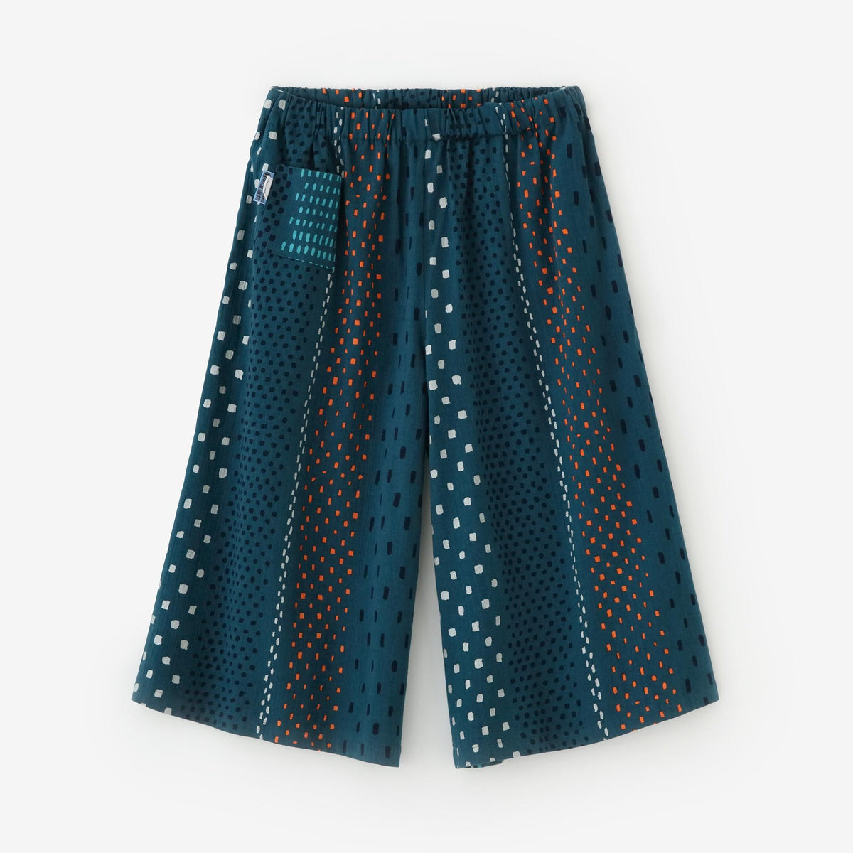 高島縮 20/20 広形（ひろなり）もんぺ はぎ丈／霰縞（あられじま）