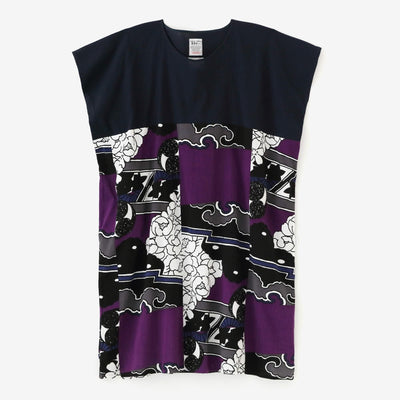 타카시마치지미 20/20 직사각형 원피스 스쿼트 패턴 (kumi)남색(Tomekon) x카부쿠