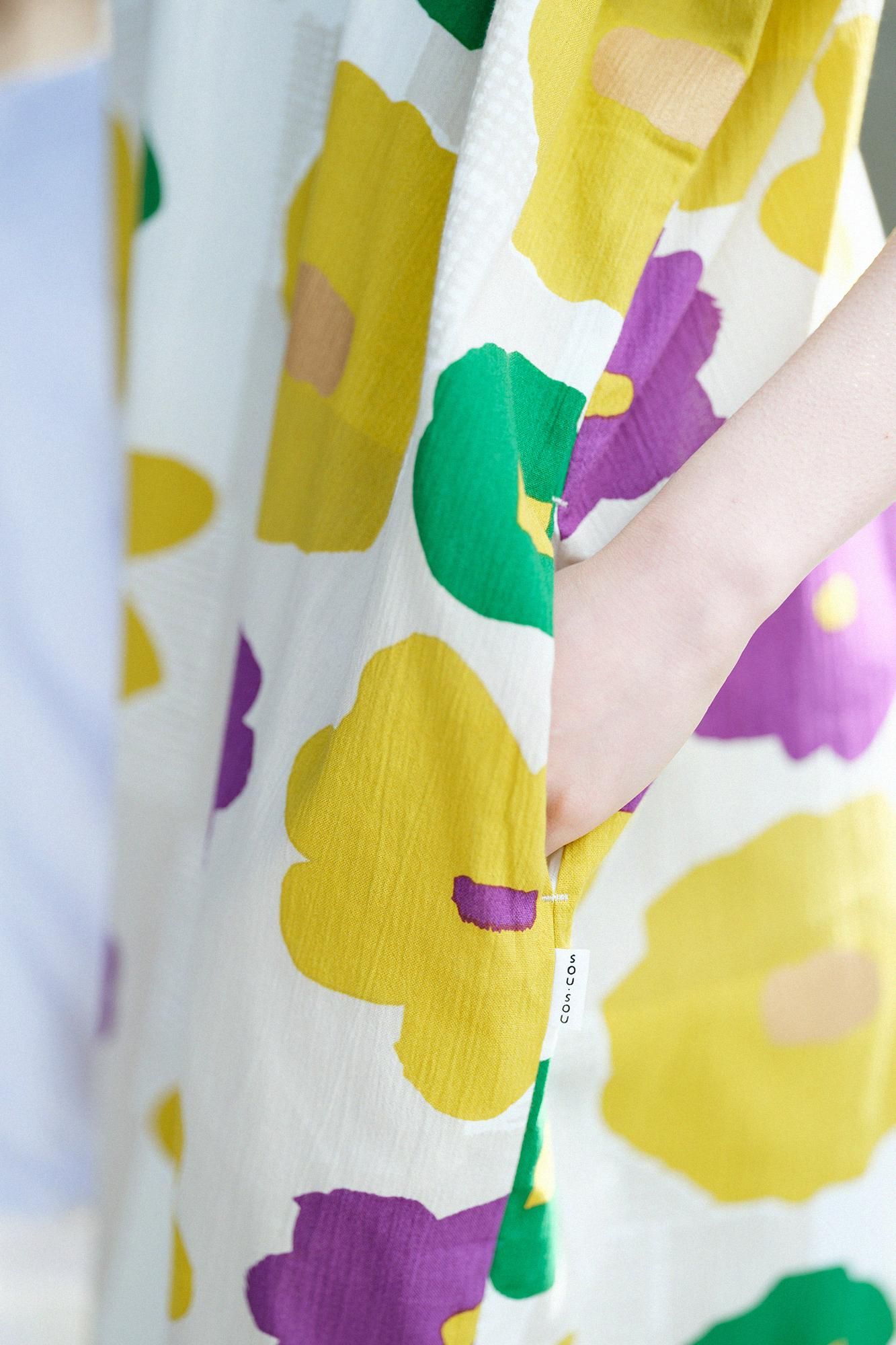 高島縮棉 20/20 長方形洋裝／壓花