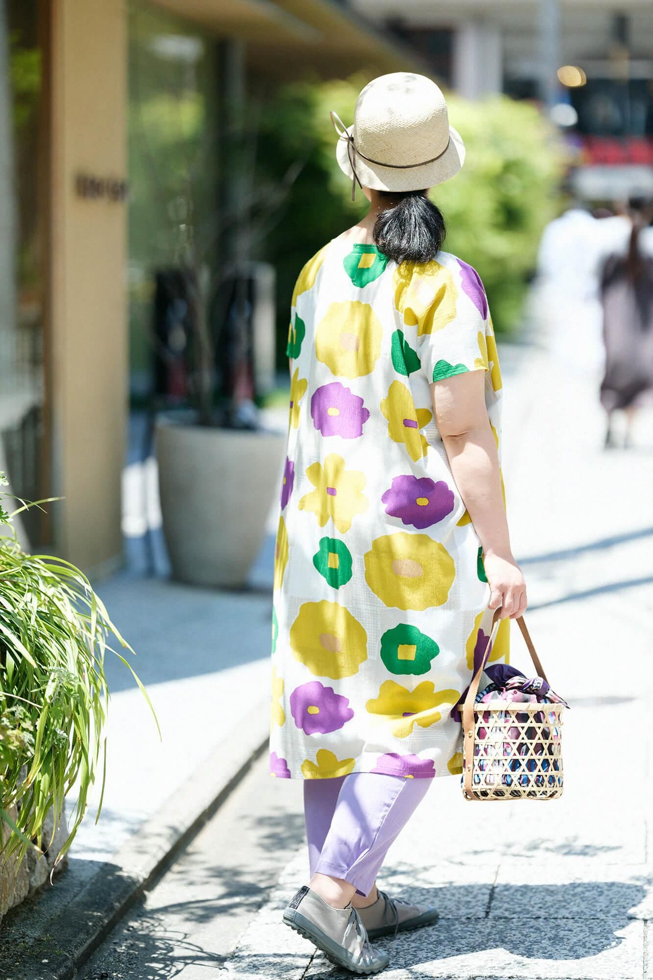 高島縮棉 20/20 長方形洋裝／壓花