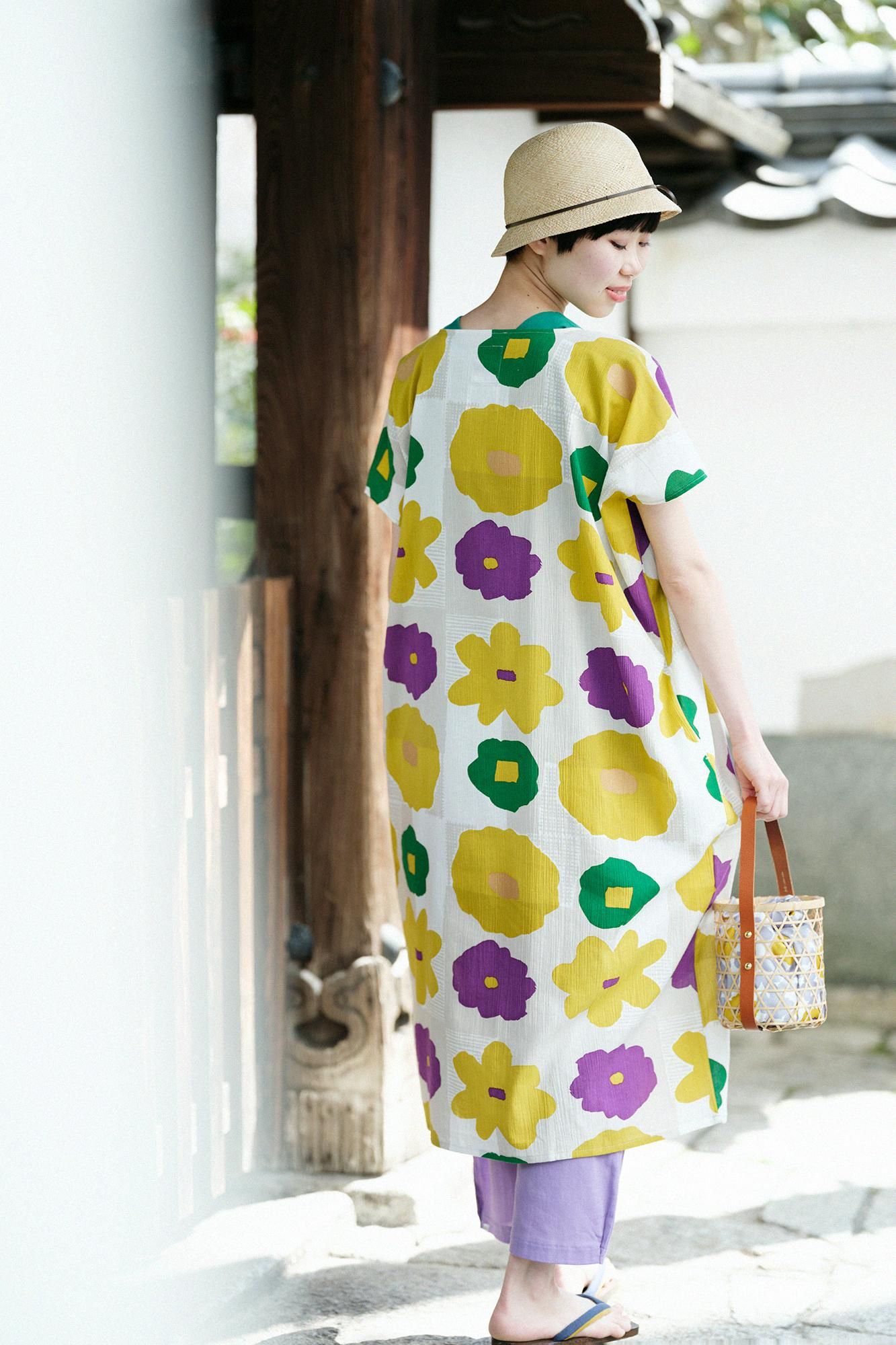 高島縮棉 20/20 長方形洋裝／壓花