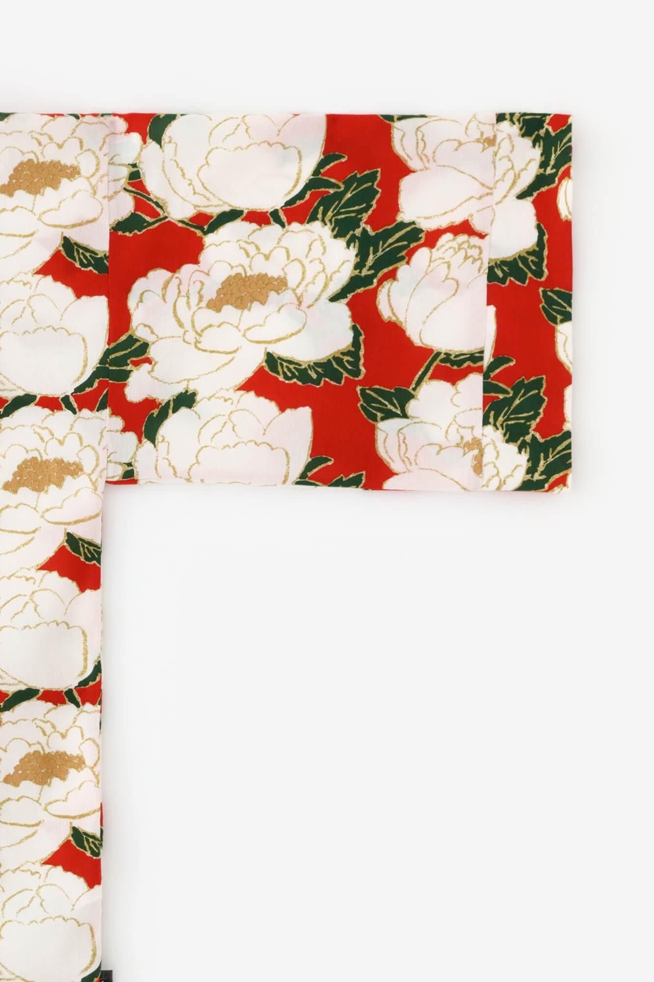 Chizimi Cotton 40/40 Fubi Kimono Shirt / Peony Blossom