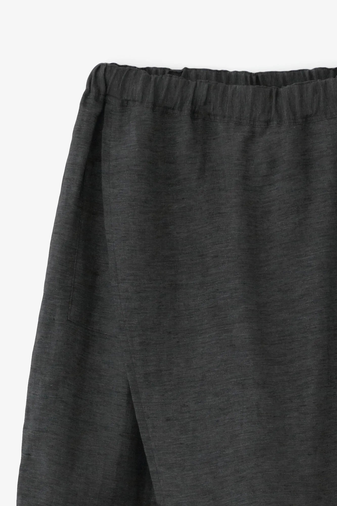 Linen-rayon Wrap Hakama Pants / Ink Black
