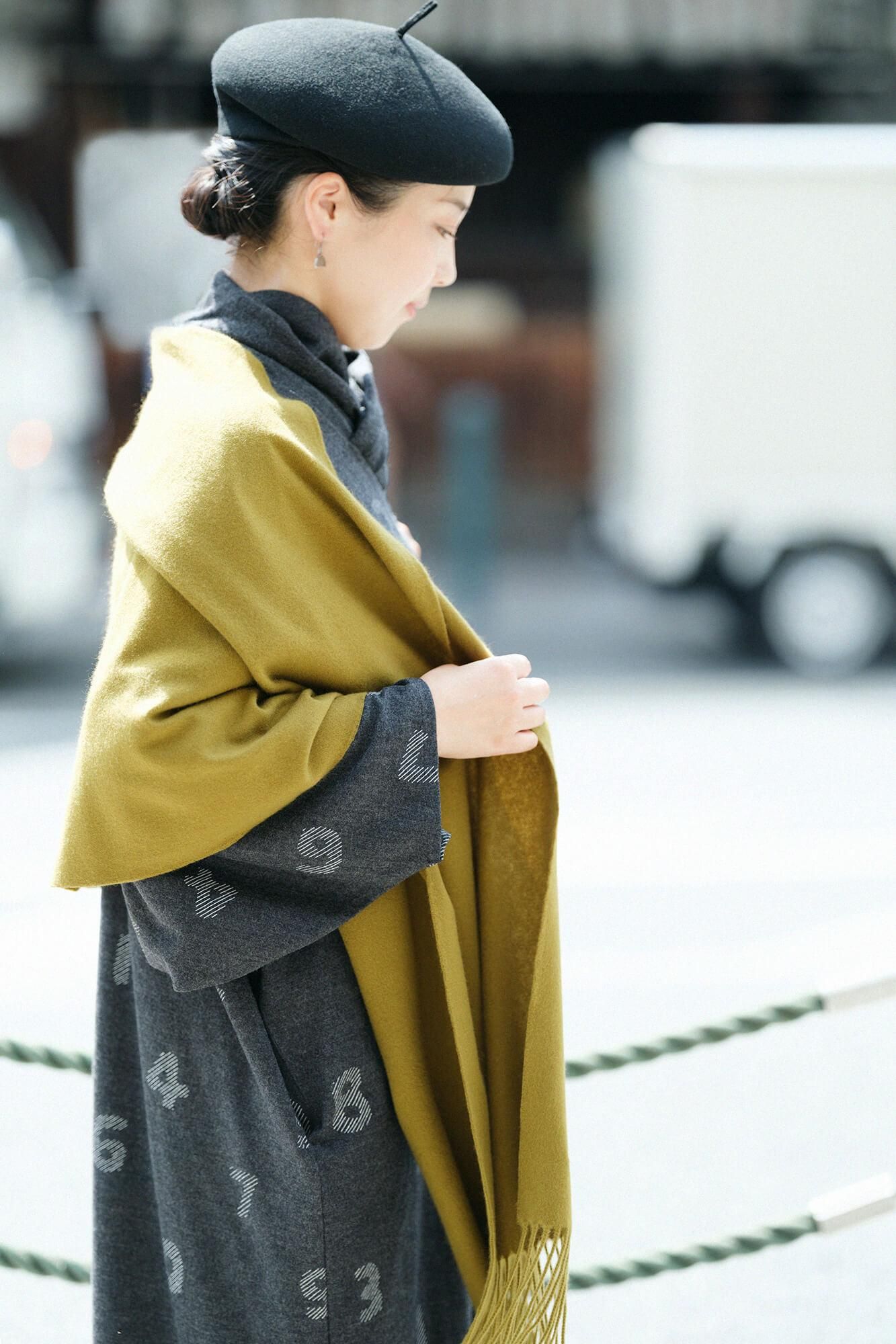 Babycash(R)羊絨 薄圍巾／鶯綠色