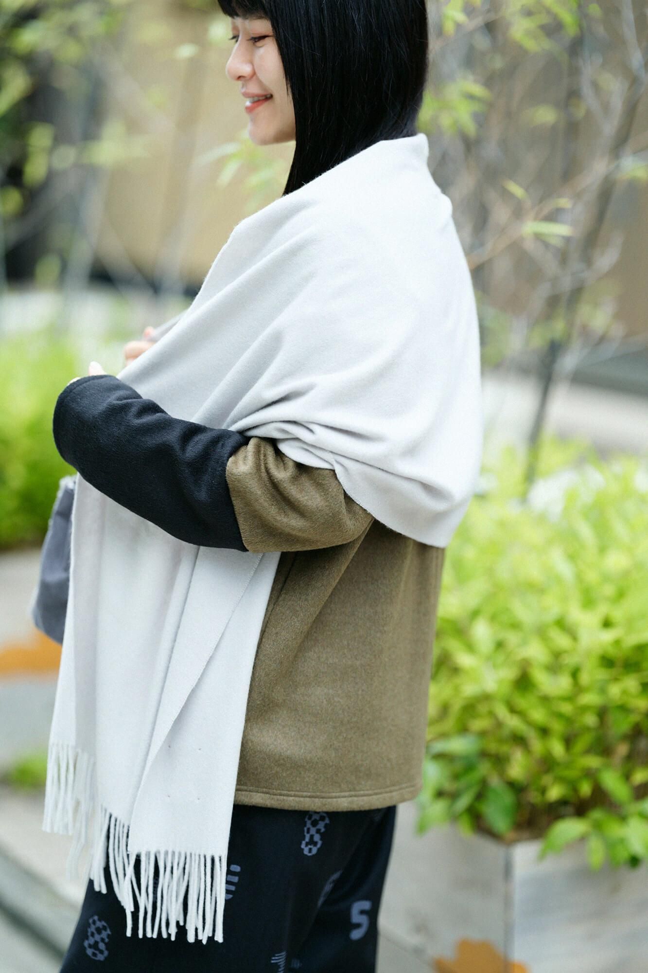 Babycash(R) Long Muffler / Silver Grey