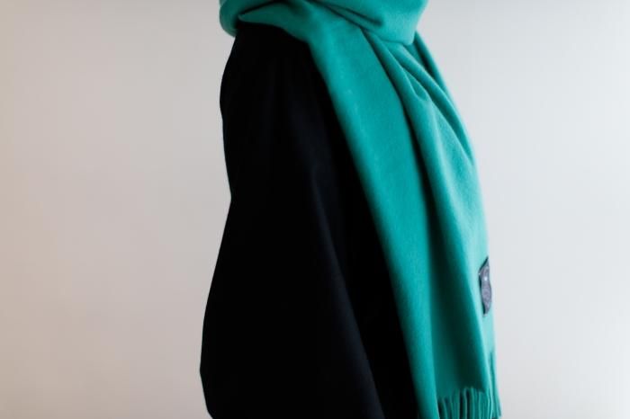 Baby Cash (R) Long Muffler / Peacock Green​ ​