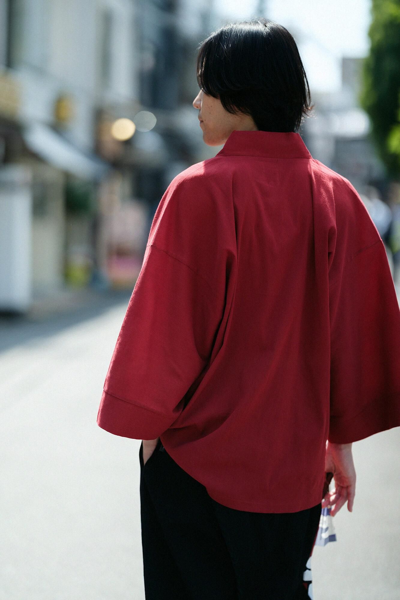 高島縮棉 40/40 風靡 上衣／胭脂紅