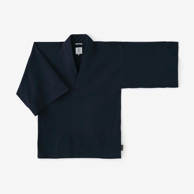 Chizimi Cotton 40/40 Fubi Kimono Shirt / Dark Blue