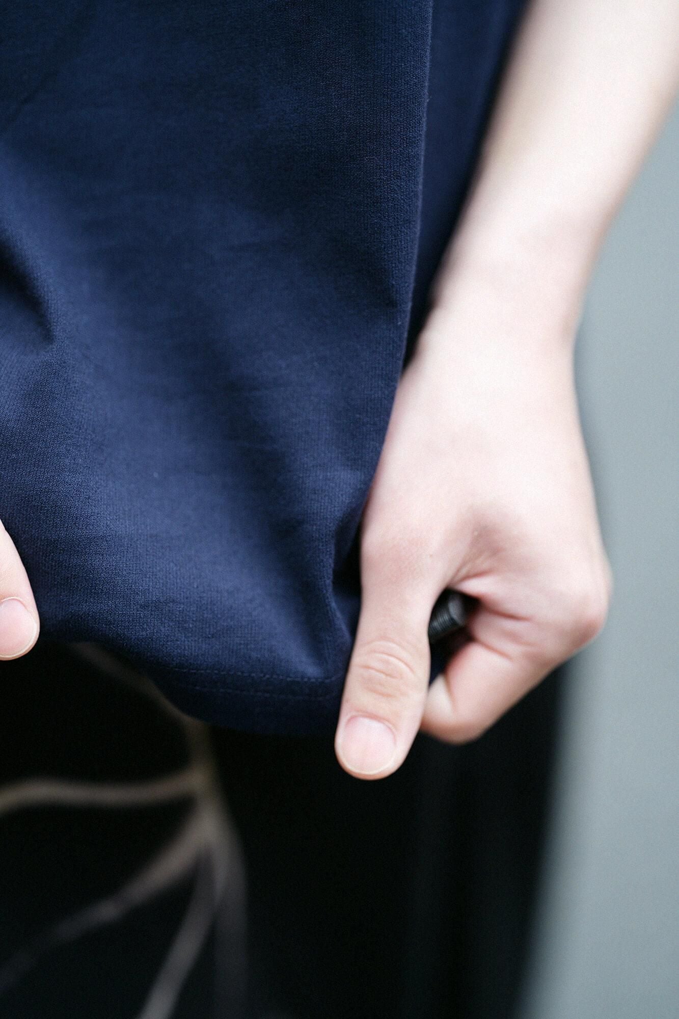 Chizimi Cotton 40/40 Fubi Kimono Shirt / Dark Blue