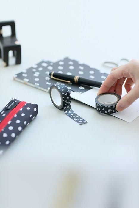 SOU・SOU×mt圖案紋樣・紙膠帶/ SO-SU-U十數 昆黑色【寬1.5cm】