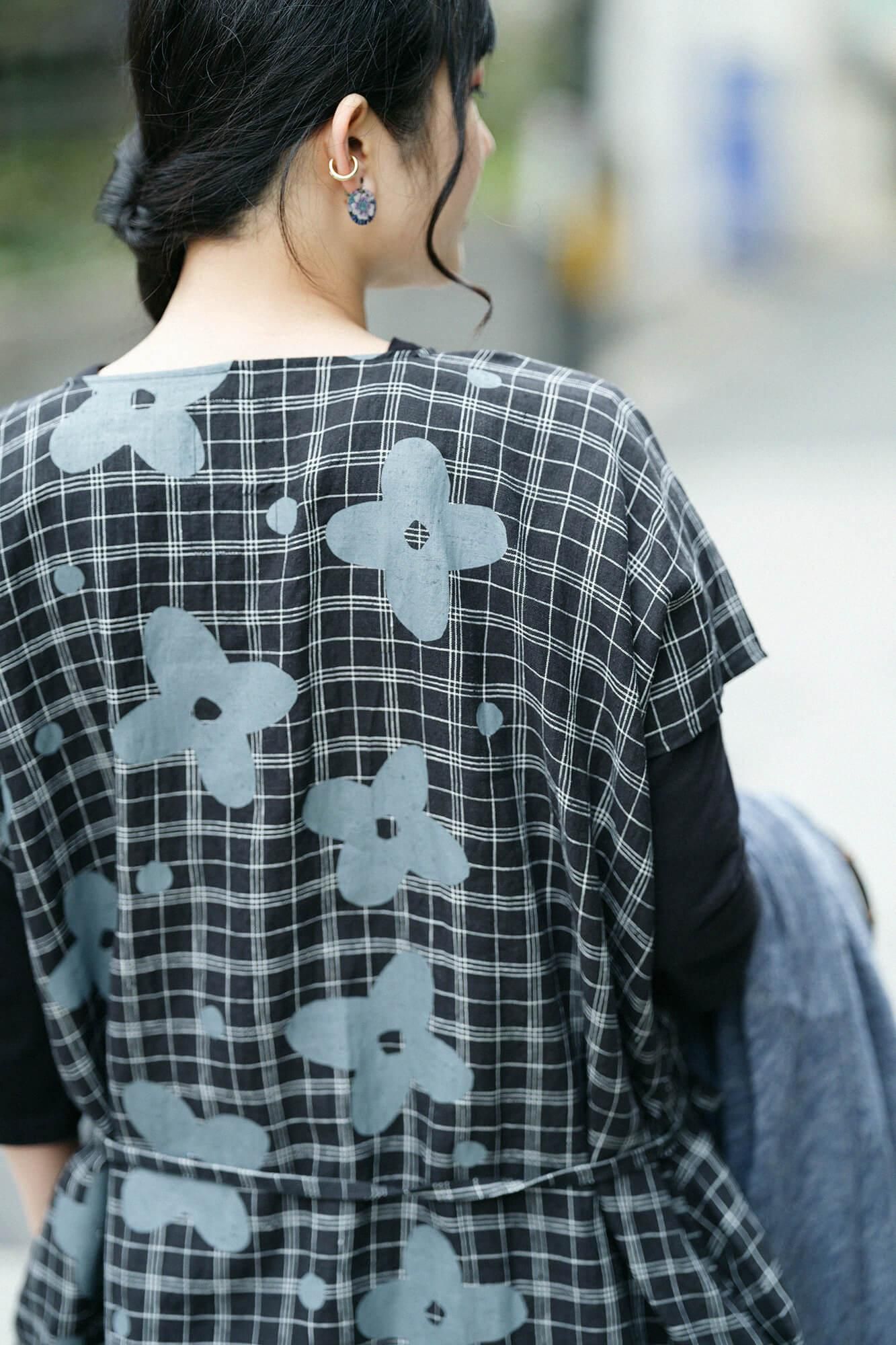 【online한정】마 직사각형 원피스(Chohokei)/산꽃바람와 여백