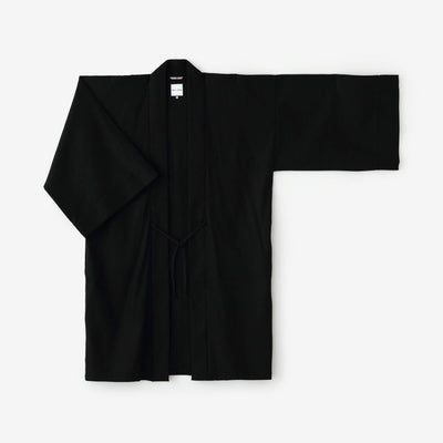 【net limited】Linen Stretch Denim Hanten Long-sleeved Jacket Mid-length Single Layer Black