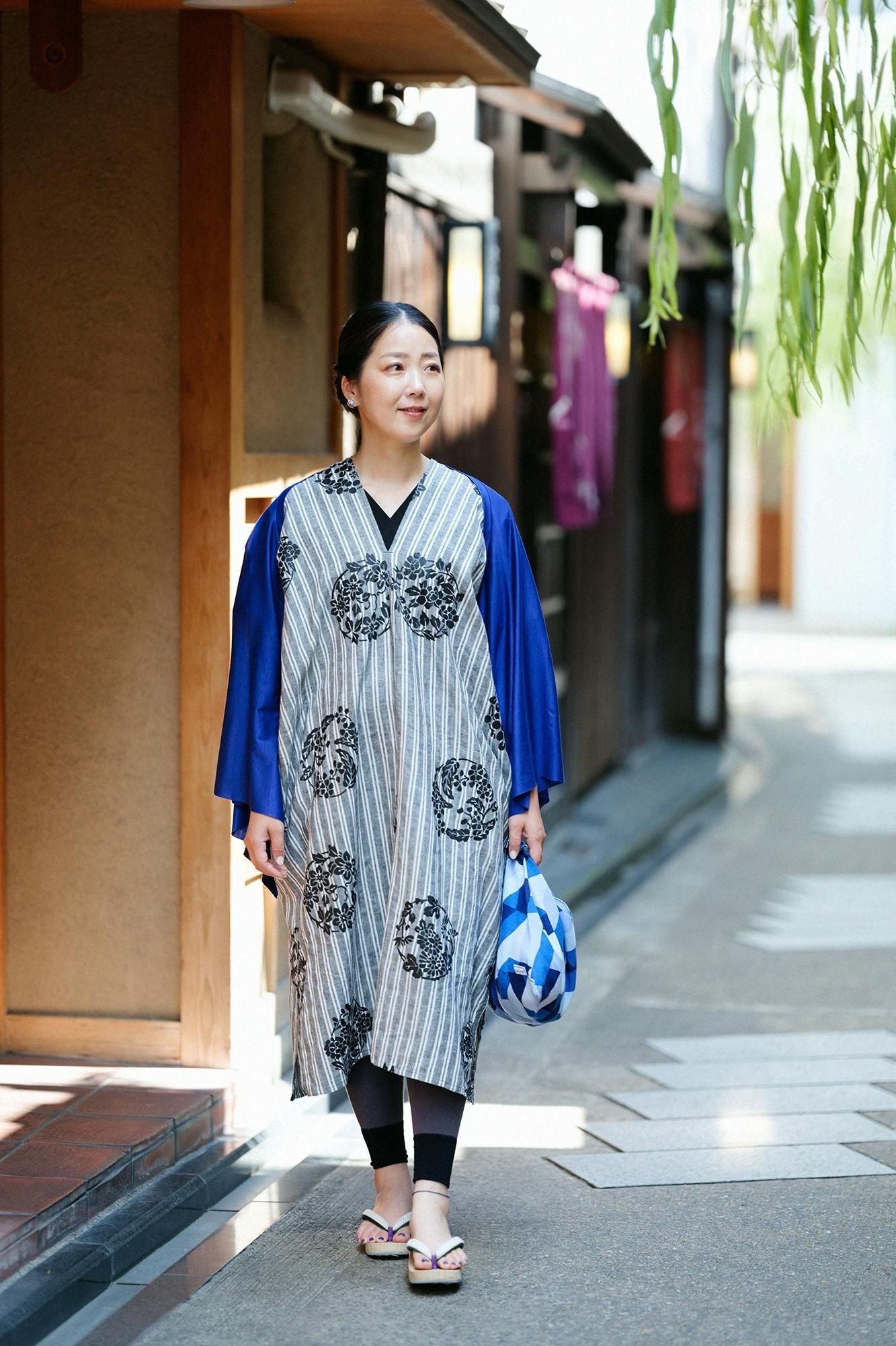 Kleine Faltenbreite aus Ise-Baumwolle / Tagaichigai-Wasserschirm (Mikage)