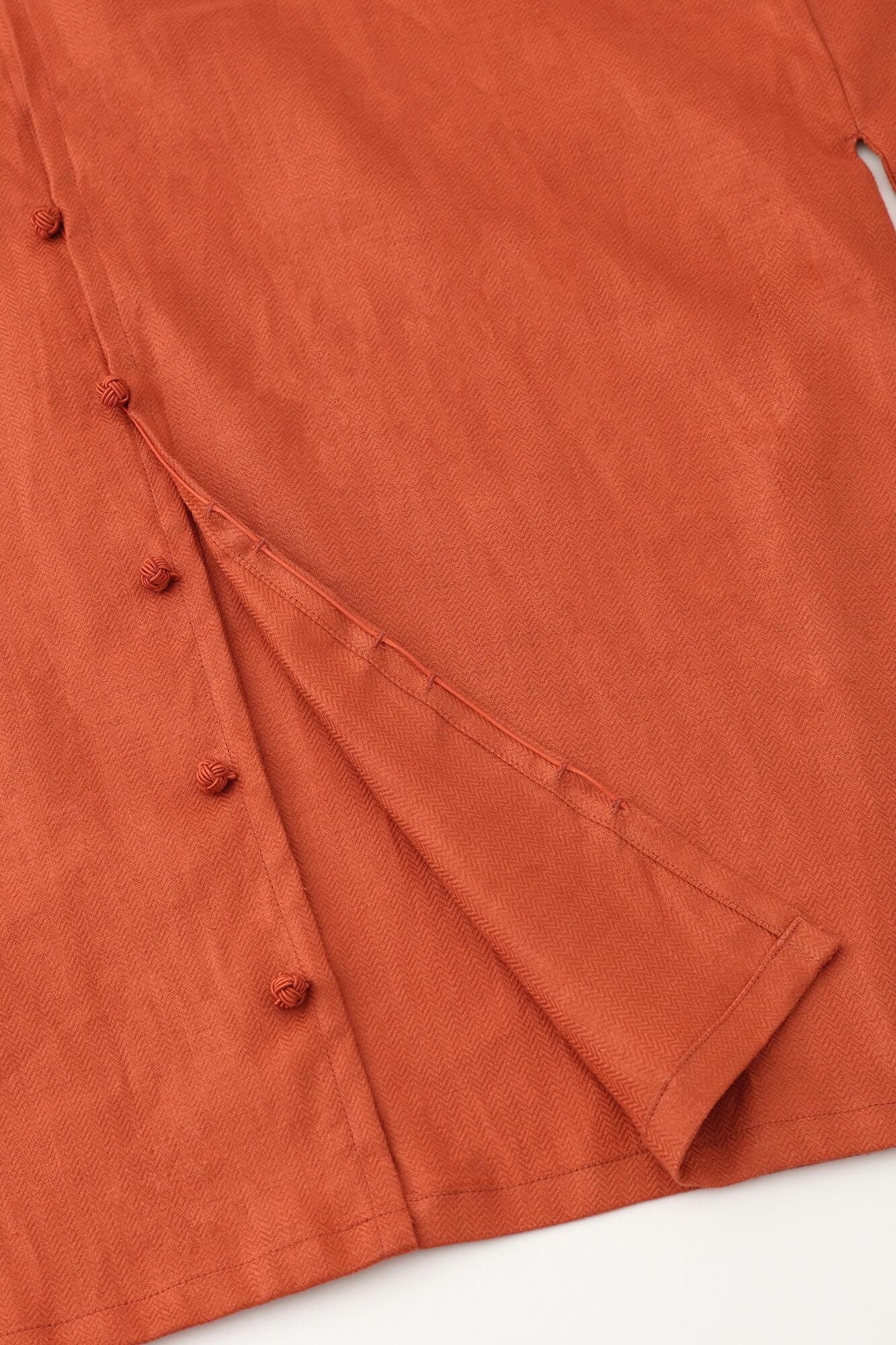 Herringbone Weave Hatsuki Cardigan / Vermilion Vermilion