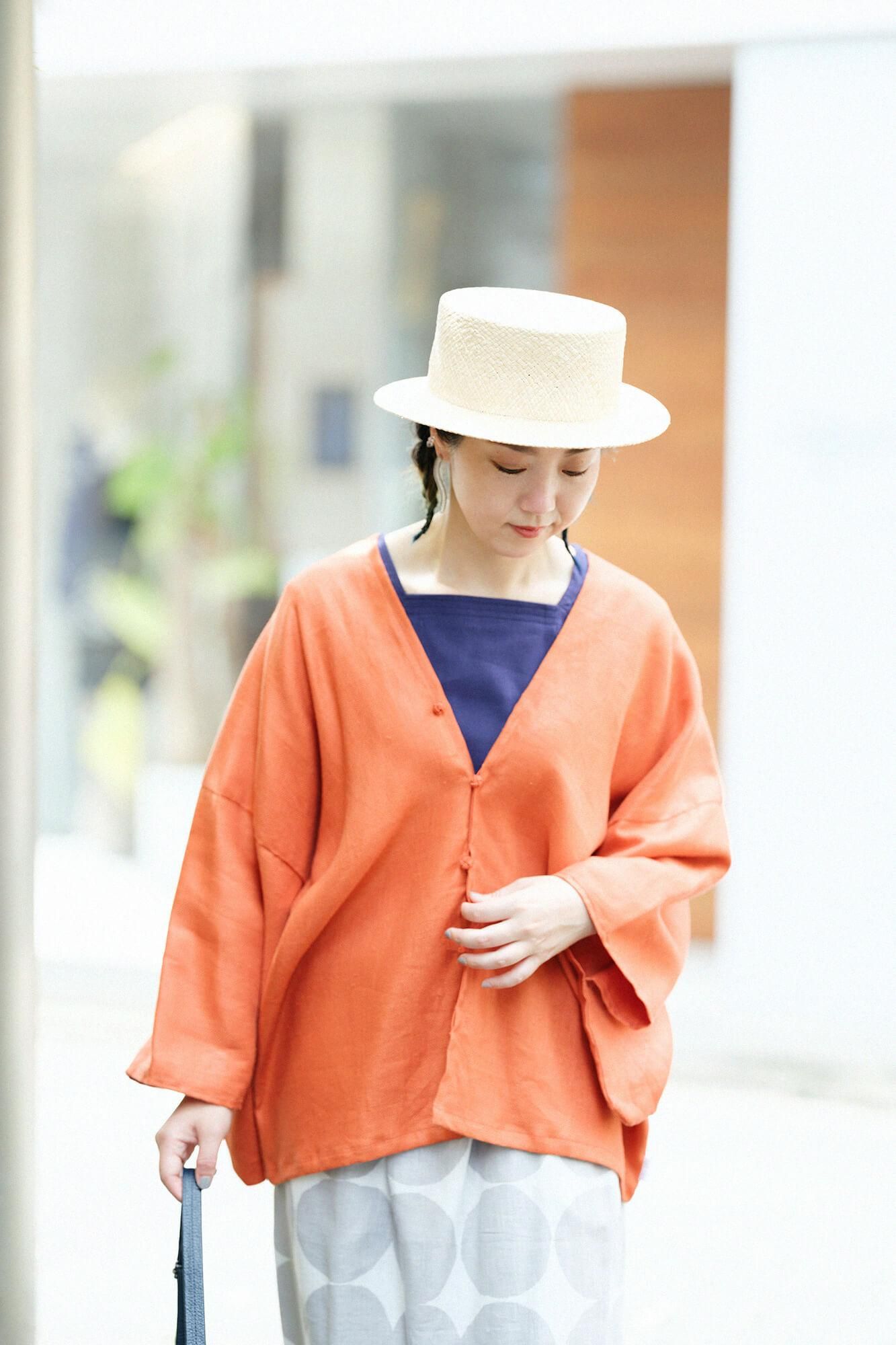 麻 杉綾織 はつき つくも 麻 杉綾織（すぎあやおり） はつき／洗朱色（あらいしゅいろ）