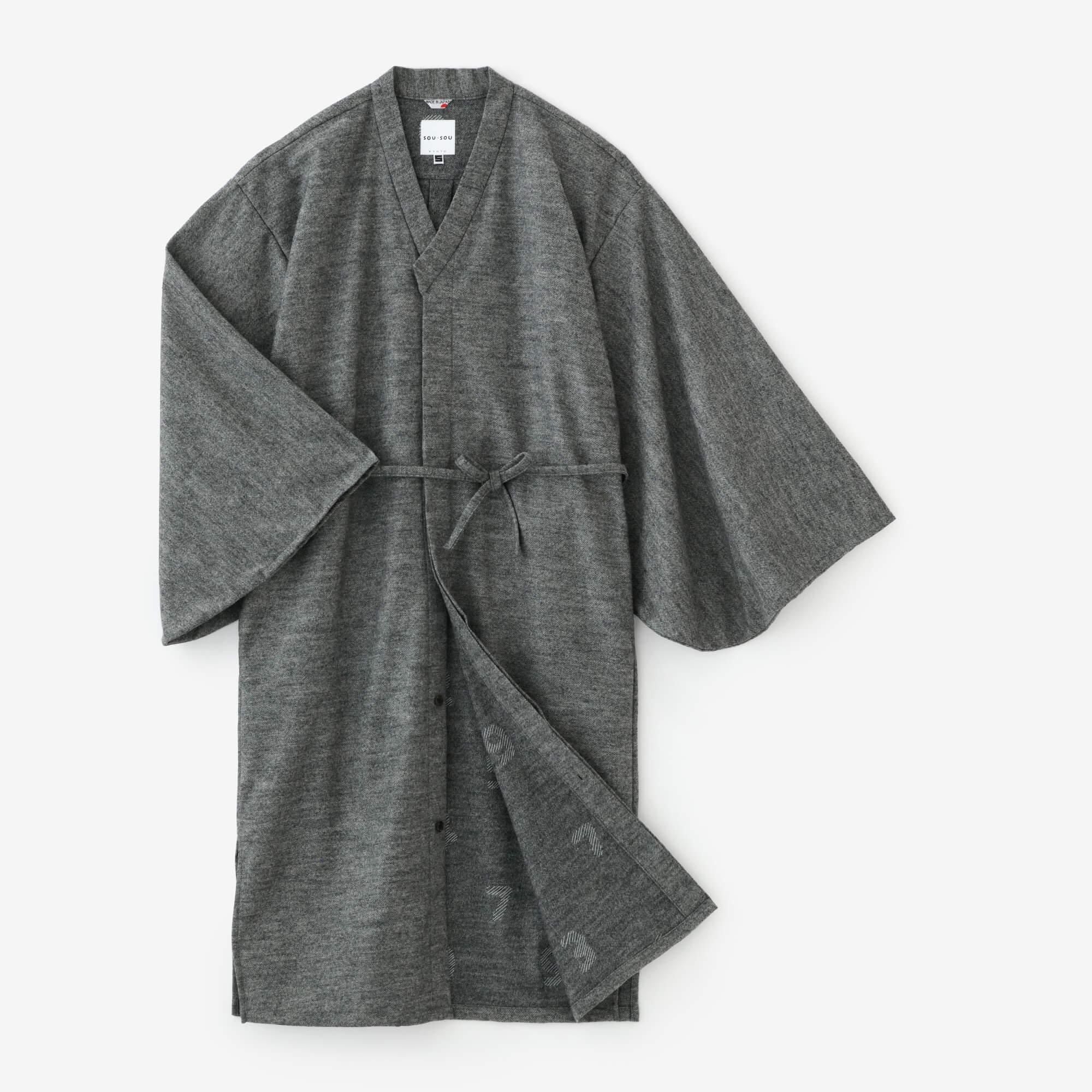 【net限定】カージー編 薙刀かり衣（なぎなたかりごろも） 細衿（さざれえり） 裏勝り（うらまさり）／杢灰（もくはい）×SO-SU-U綾（あや）