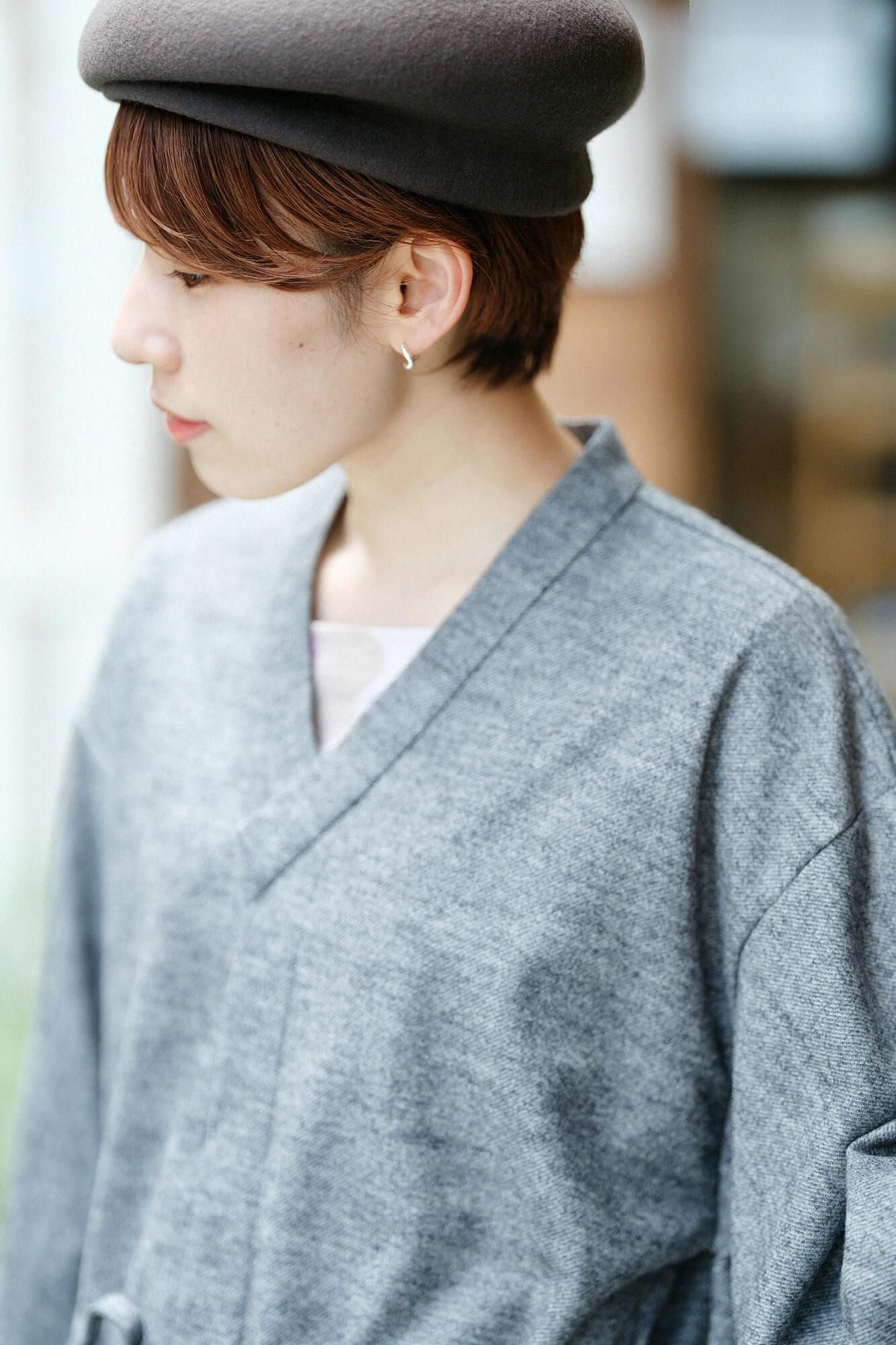 【net限定】カージー編 薙刀かり衣（なぎなたかりごろも） 細衿（さざれえり） 裏勝り（うらまさり）／杢灰（もくはい）×SO-SU-U綾（あや）