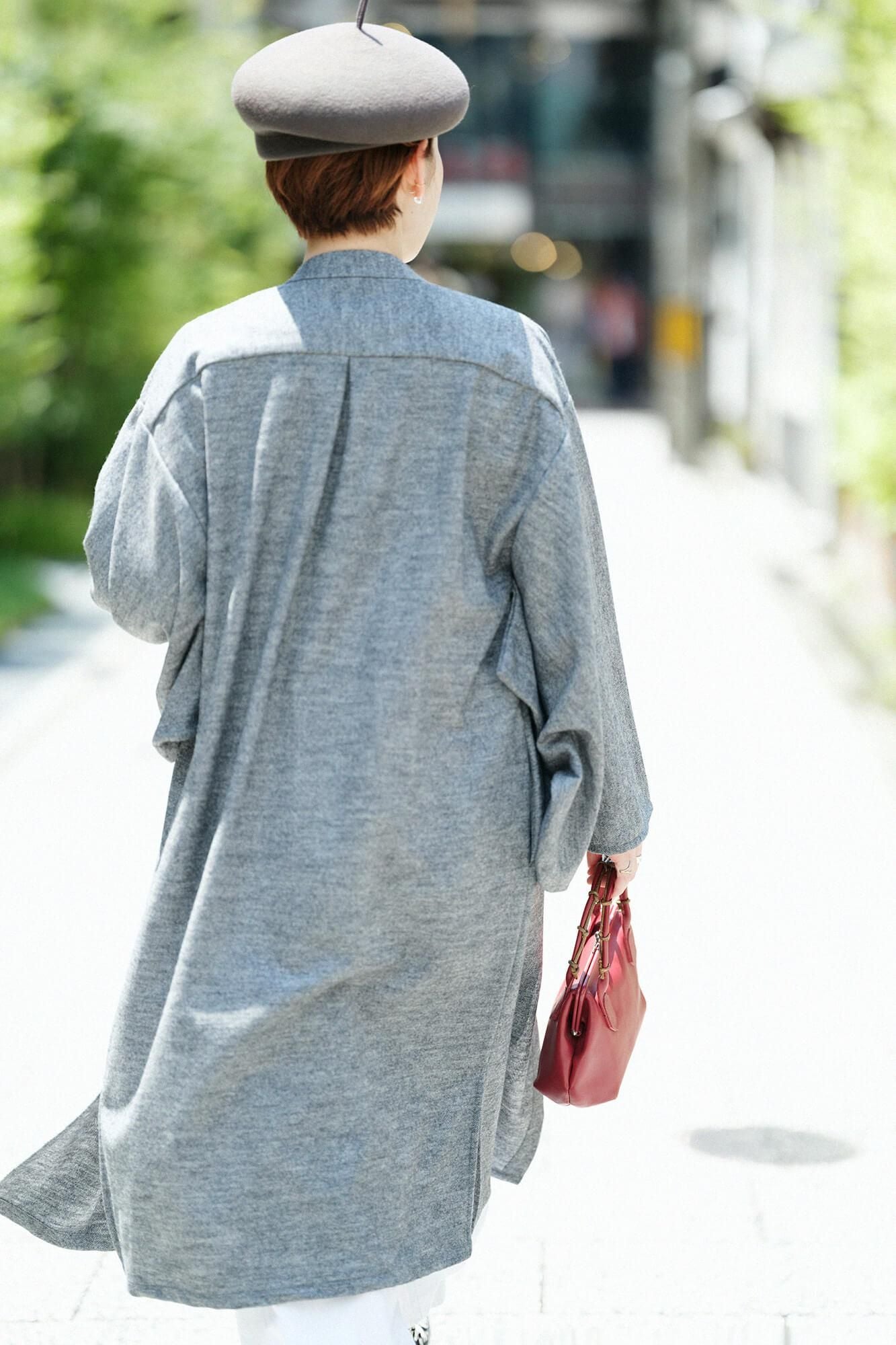 【net限定】カージー編 薙刀かり衣（なぎなたかりごろも） 細衿（さざれえり） 裏勝り（うらまさり）／杢灰（もくはい）×SO-SU-U綾（あや）