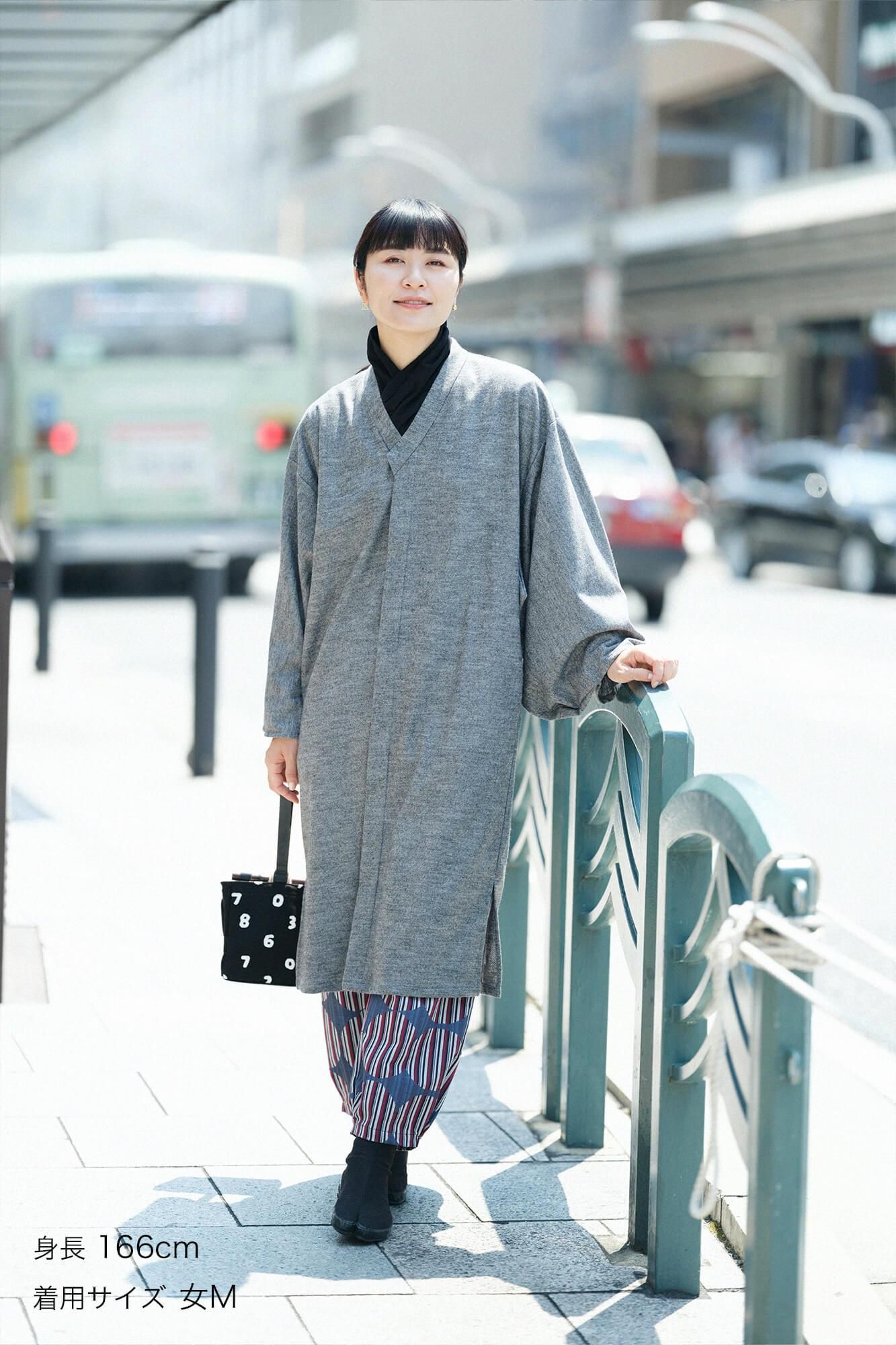 【net限定】カージー編 薙刀かり衣（なぎなたかりごろも） 細衿（さざれえり） 裏勝り（うらまさり）／杢灰（もくはい）×SO-SU-U綾（あや）