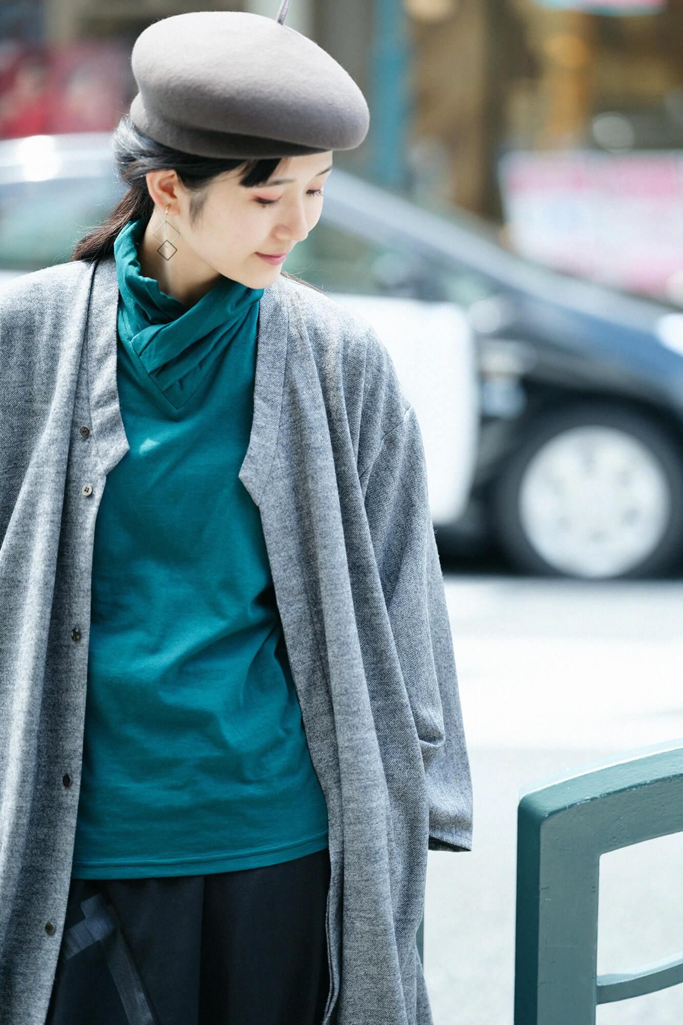 【net限定】カージー編 薙刀かり衣（なぎなたかりごろも） 細衿（さざれえり） 裏勝り（うらまさり）／杢灰（もくはい）×SO-SU-U綾（あや）