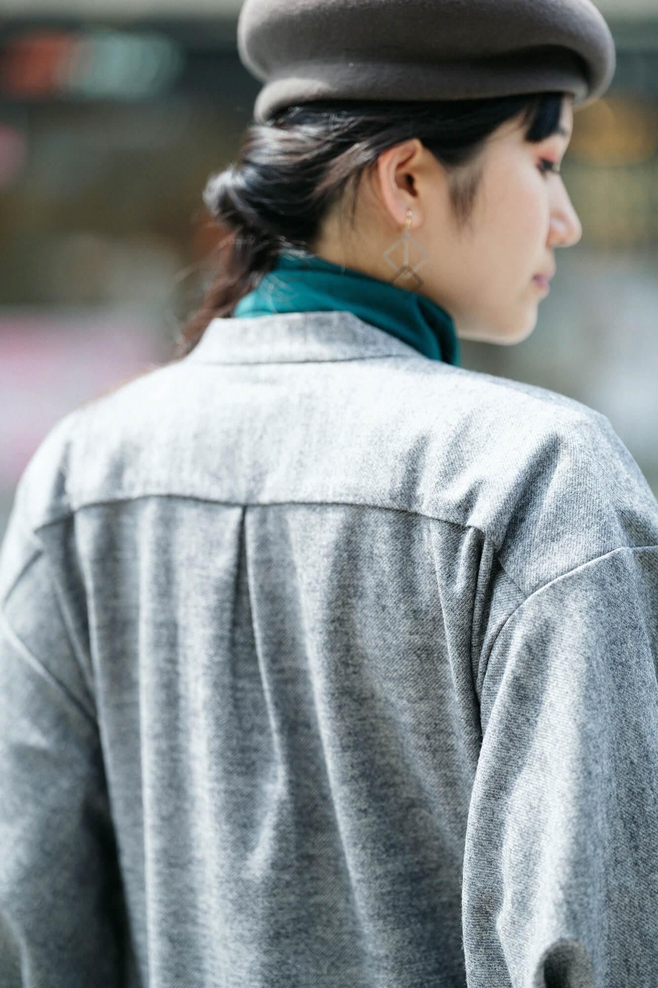 【net限定】カージー編 薙刀かり衣（なぎなたかりごろも） 細衿（さざれえり） 裏勝り（うらまさり）／杢灰（もくはい）×SO-SU-U綾（あや）