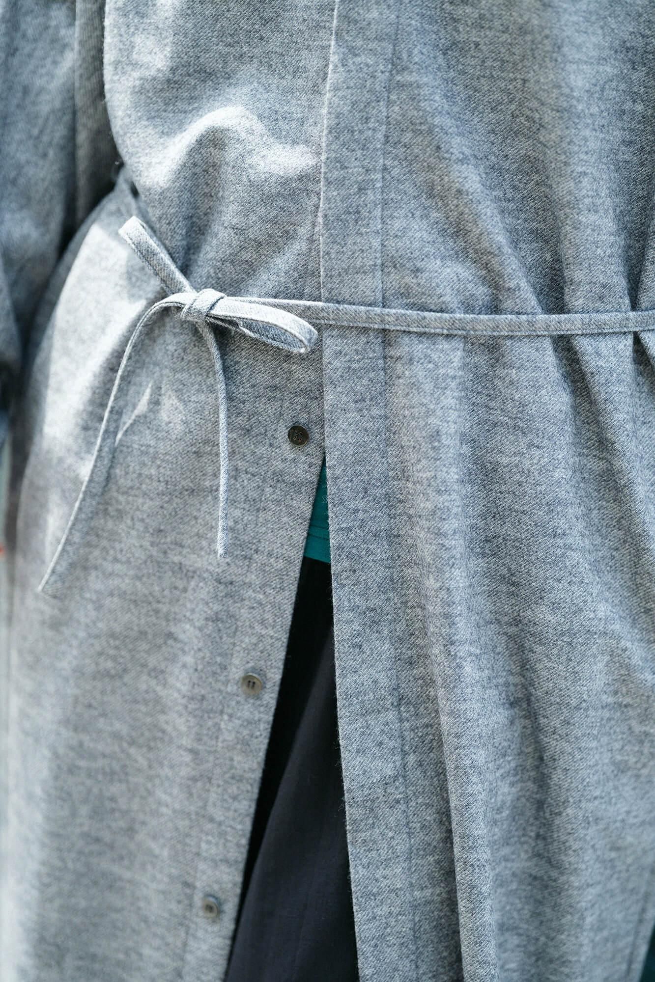 【net限定】カージー編 薙刀かり衣（なぎなたかりごろも） 細衿（さざれえり） 裏勝り（うらまさり）／杢灰（もくはい）×SO-SU-U綾（あや）