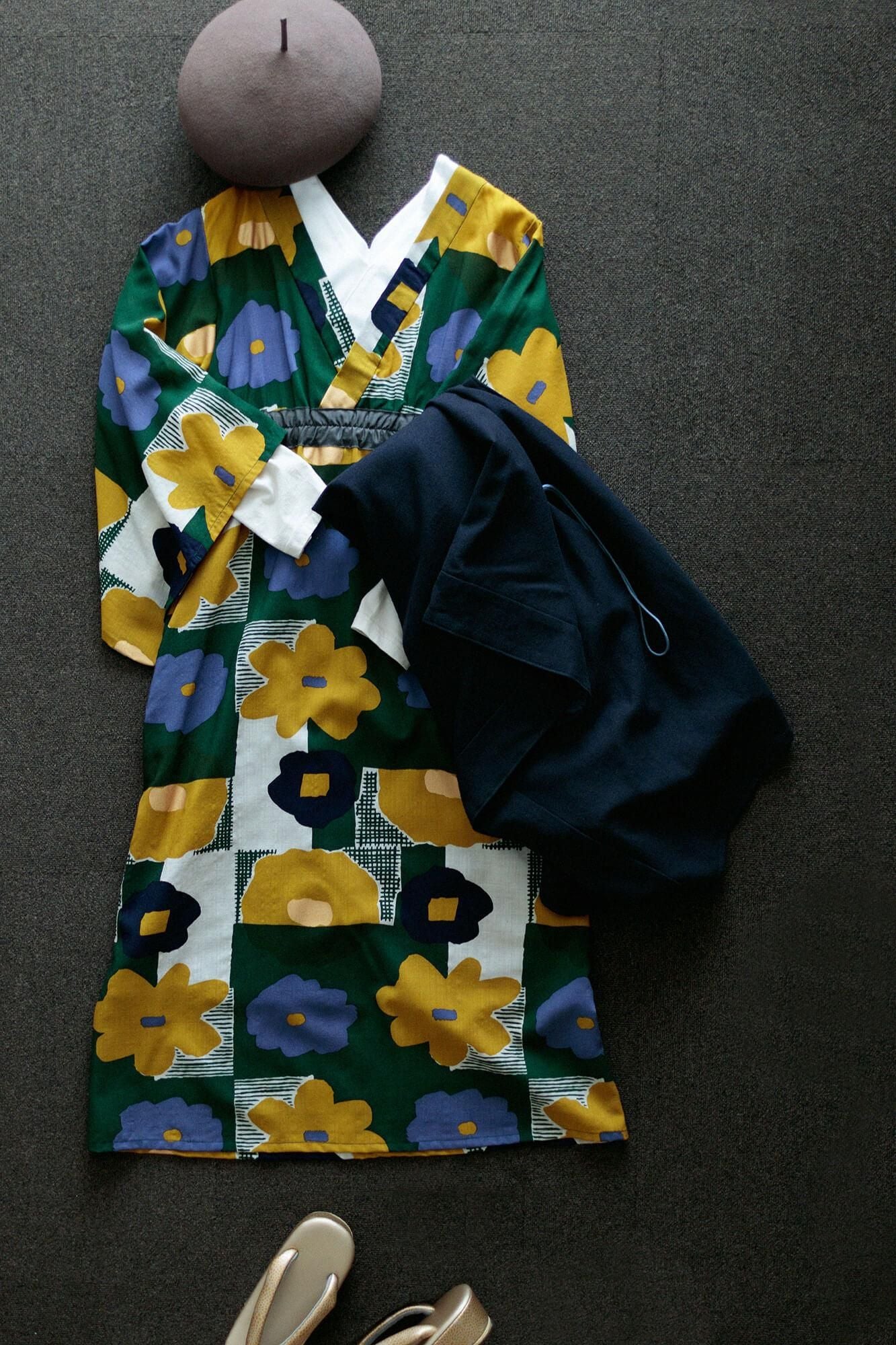 【online한정】모슬린 미타테 원피스／오시바나