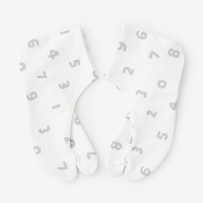 彈性絲光卡其布 室內分趾足袋襪／SO-SU-U十數 白色