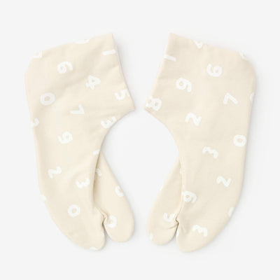 彈性絲光卡其布 室內分趾足袋襪／SO-SU-U十數 米白色