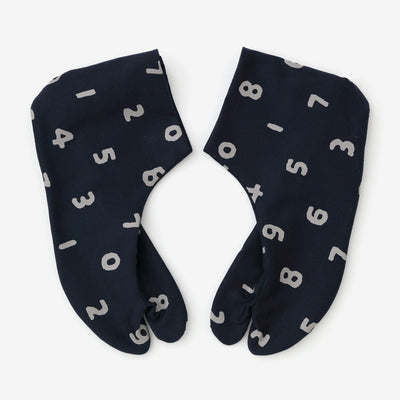 彈性絲光卡其布 室內分趾足袋襪／SO-SU-U十數 藍黑色