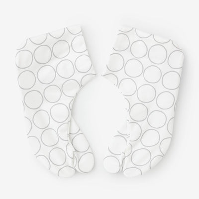 彈性絲光卡其布 室內分趾足袋襪／排圈圈 白色