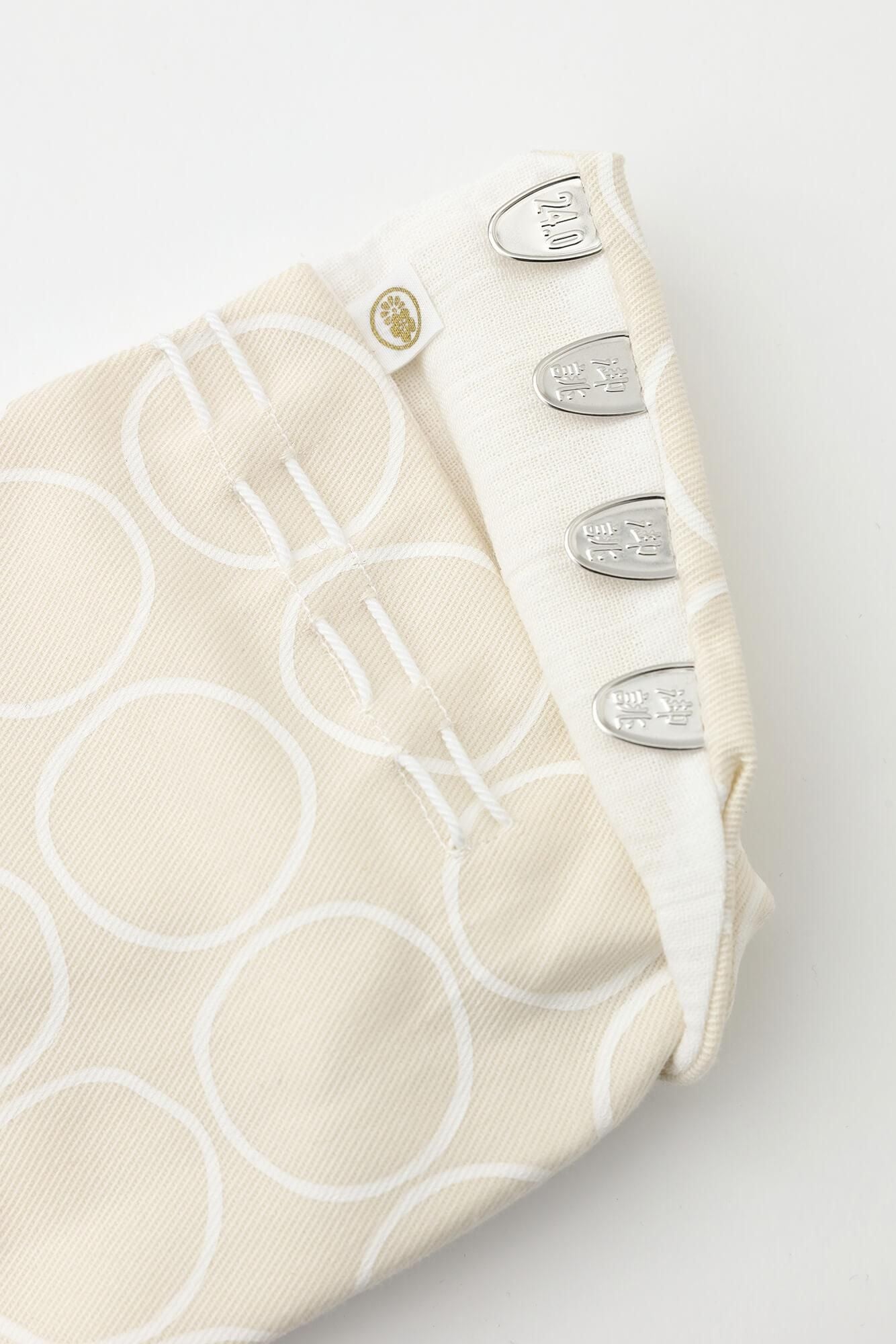 彈性絲光卡其布 室內分趾足袋襪／排圈圈 米白色