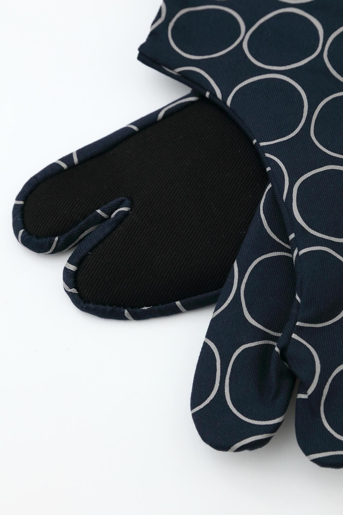 Stretch Chino Cloth Tabi Socks for Tatami Room／Circles Dark Blue