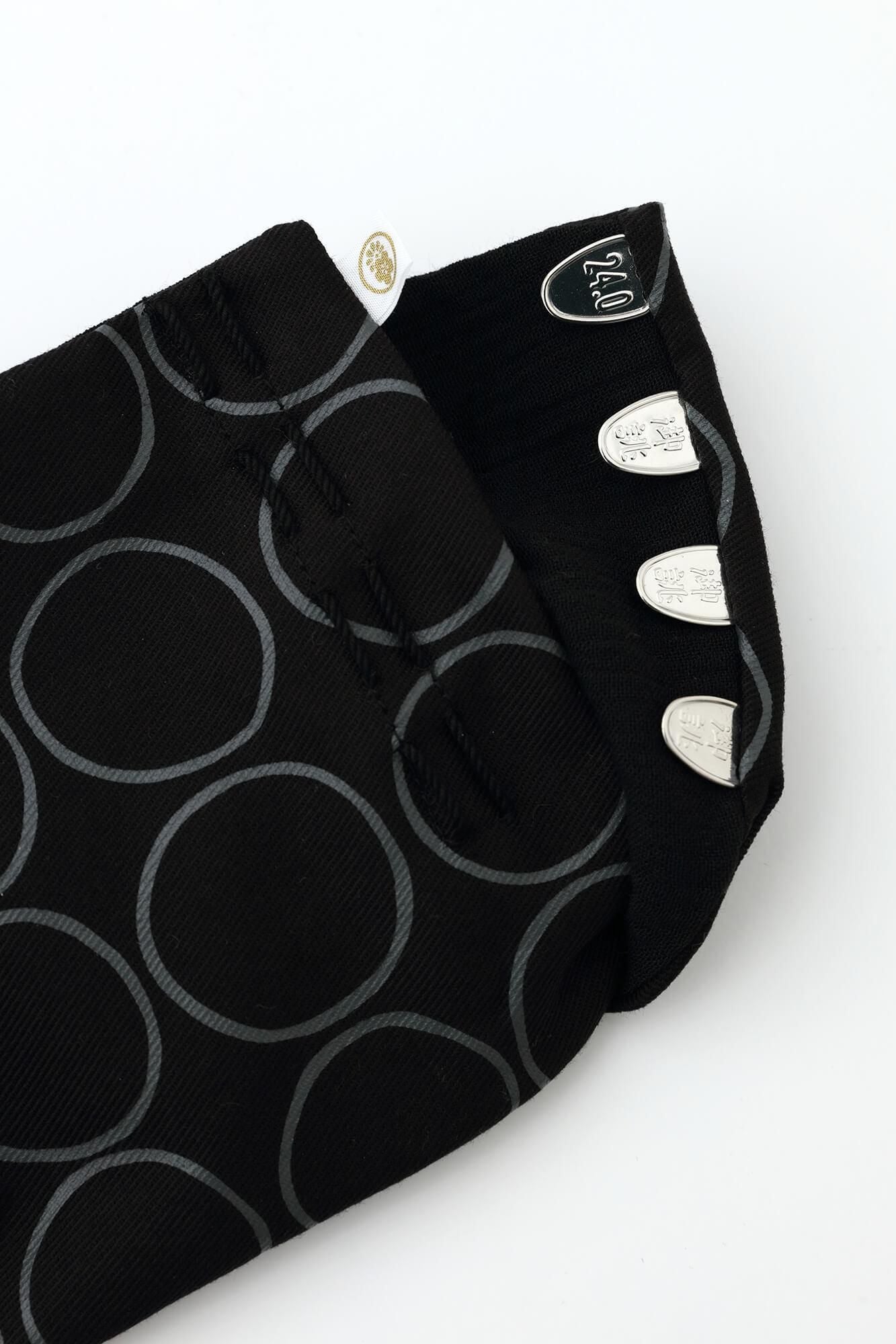 Stretch Chino Cloth Tabi Socks for Tatami Room／Circles Black
