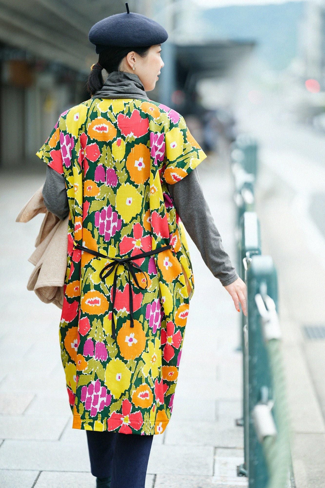 모슬린 직사각형 원피스(초호케이) /나카요시