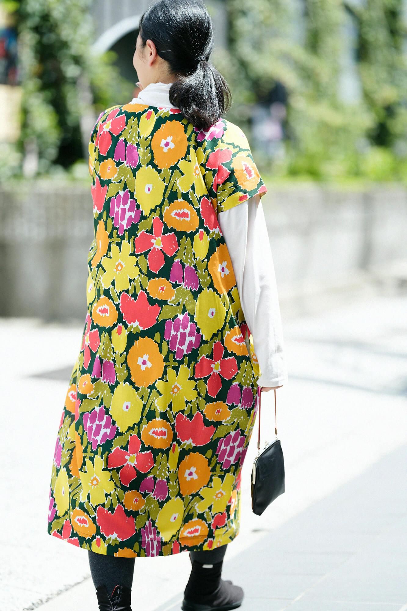 모슬린 직사각형 원피스(초호케이) /나카요시