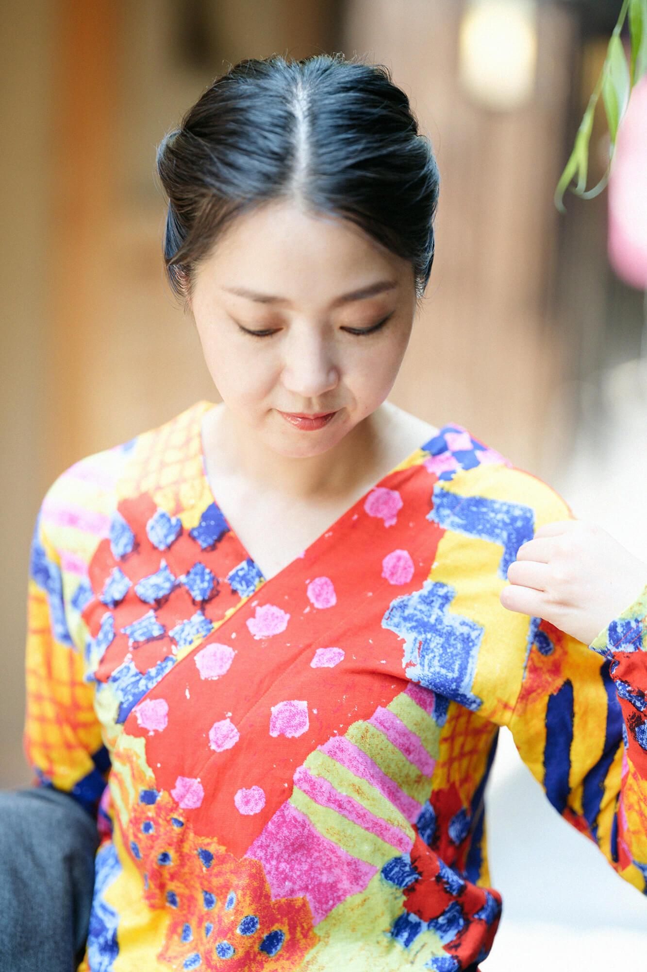 抜衿ジバン 十分丈／にぎわい