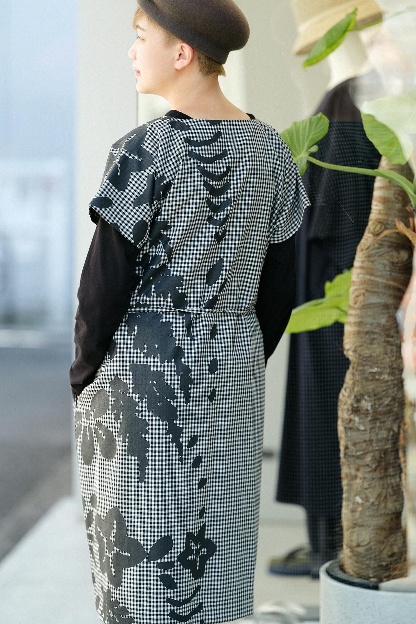 [Nur im Internet verfügbar] Kammgarn (Somo) Rechteckiges Gewand/Wildblumen und Leerraum (Yohaku)