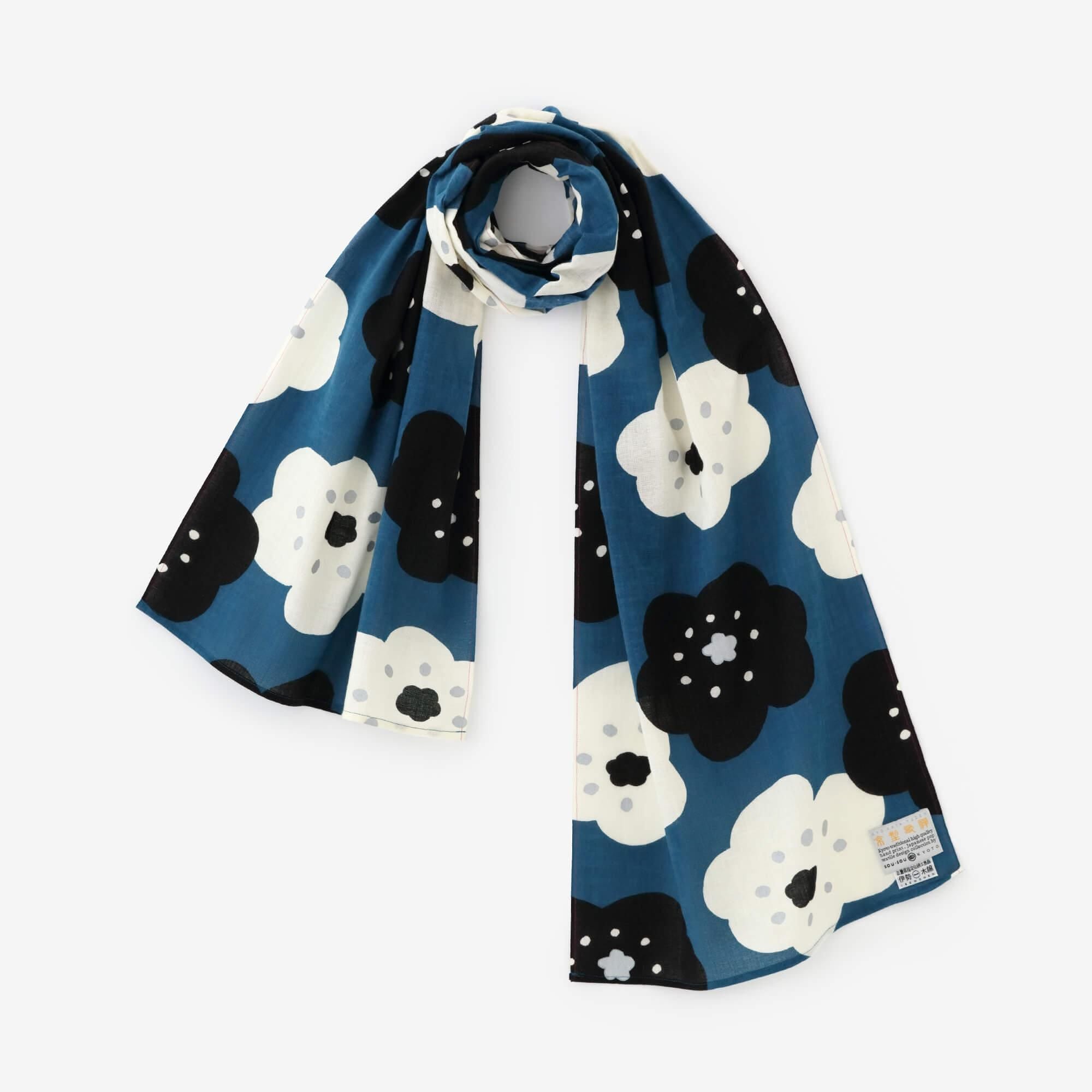 伊勢木棉 圍巾／微笑 淺藍色