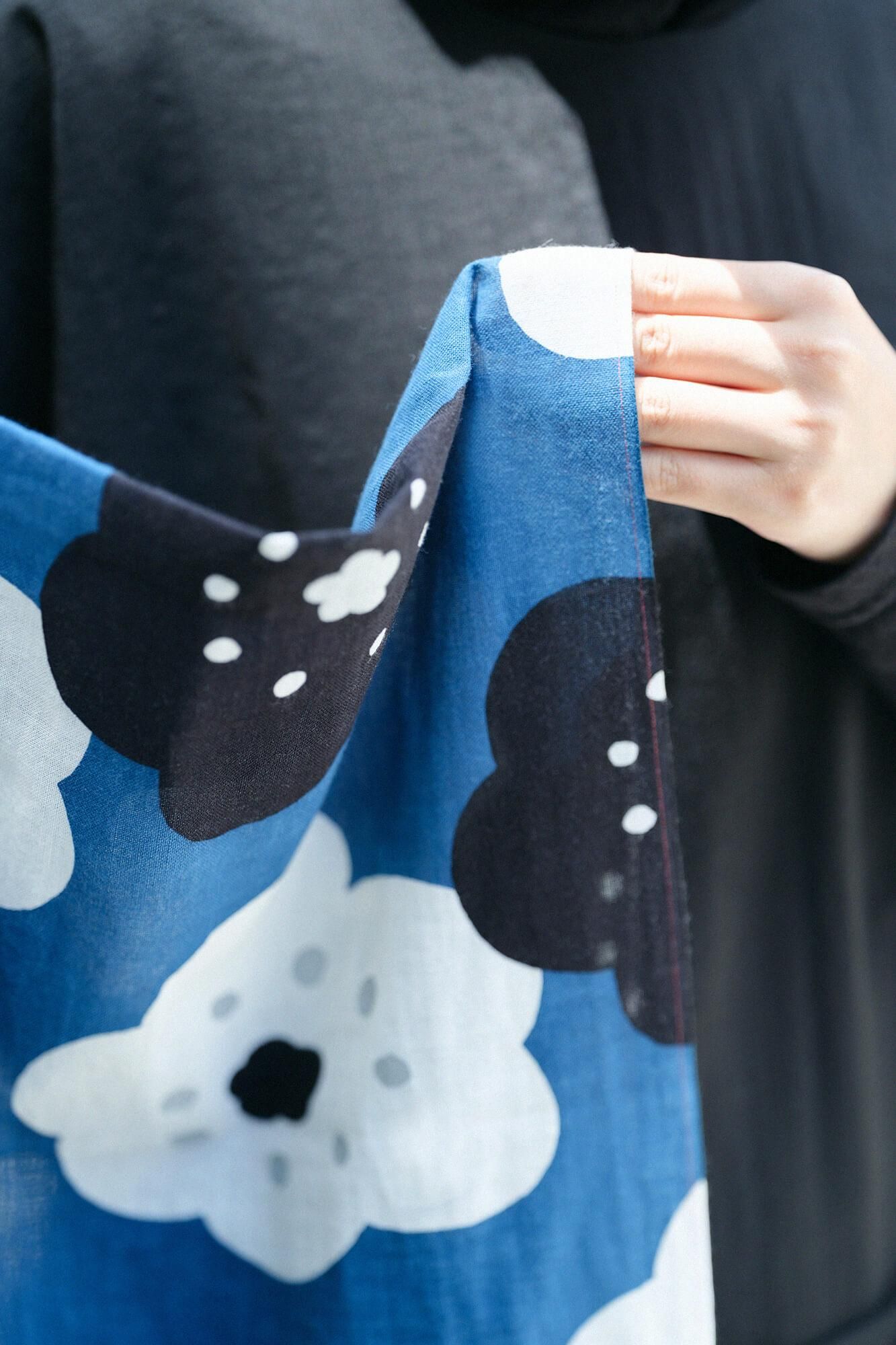 伊勢木棉 圍巾／微笑 淺藍色