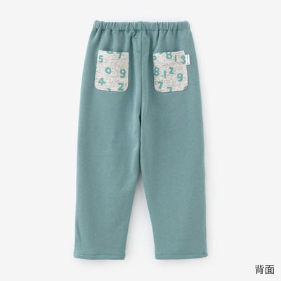 ●Fleece Lining Monpe Pants for Kids / Bluish Green