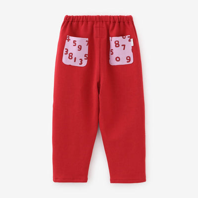 ●Fleece Lining Monpe Pants for Kids / Red