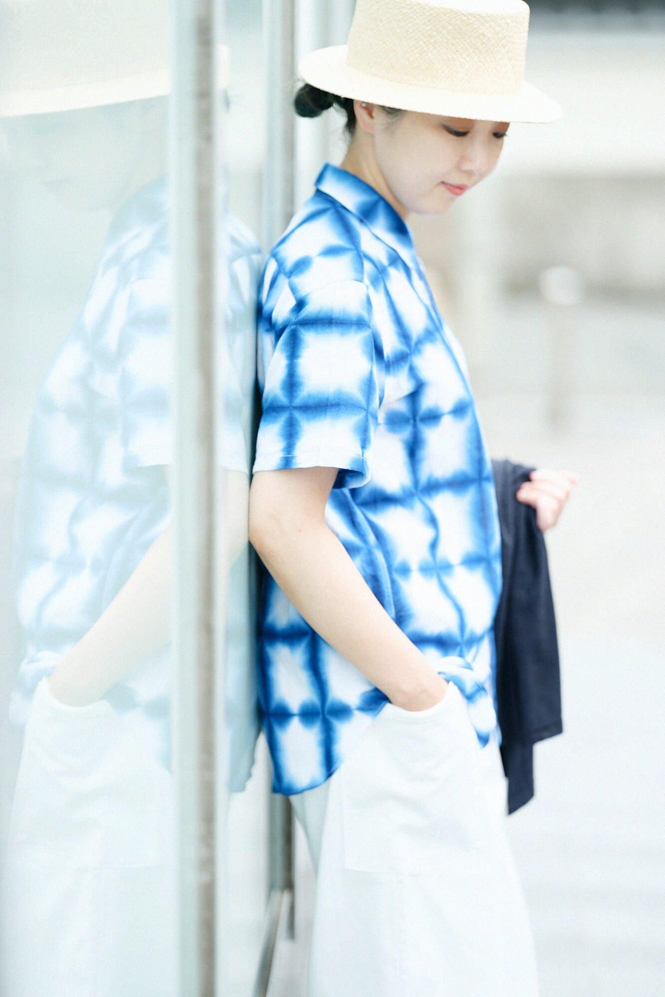 이세모멘 Arimatsu Narumi시보리 반팔셔츠/ Zhang Zheng Yukihana 1