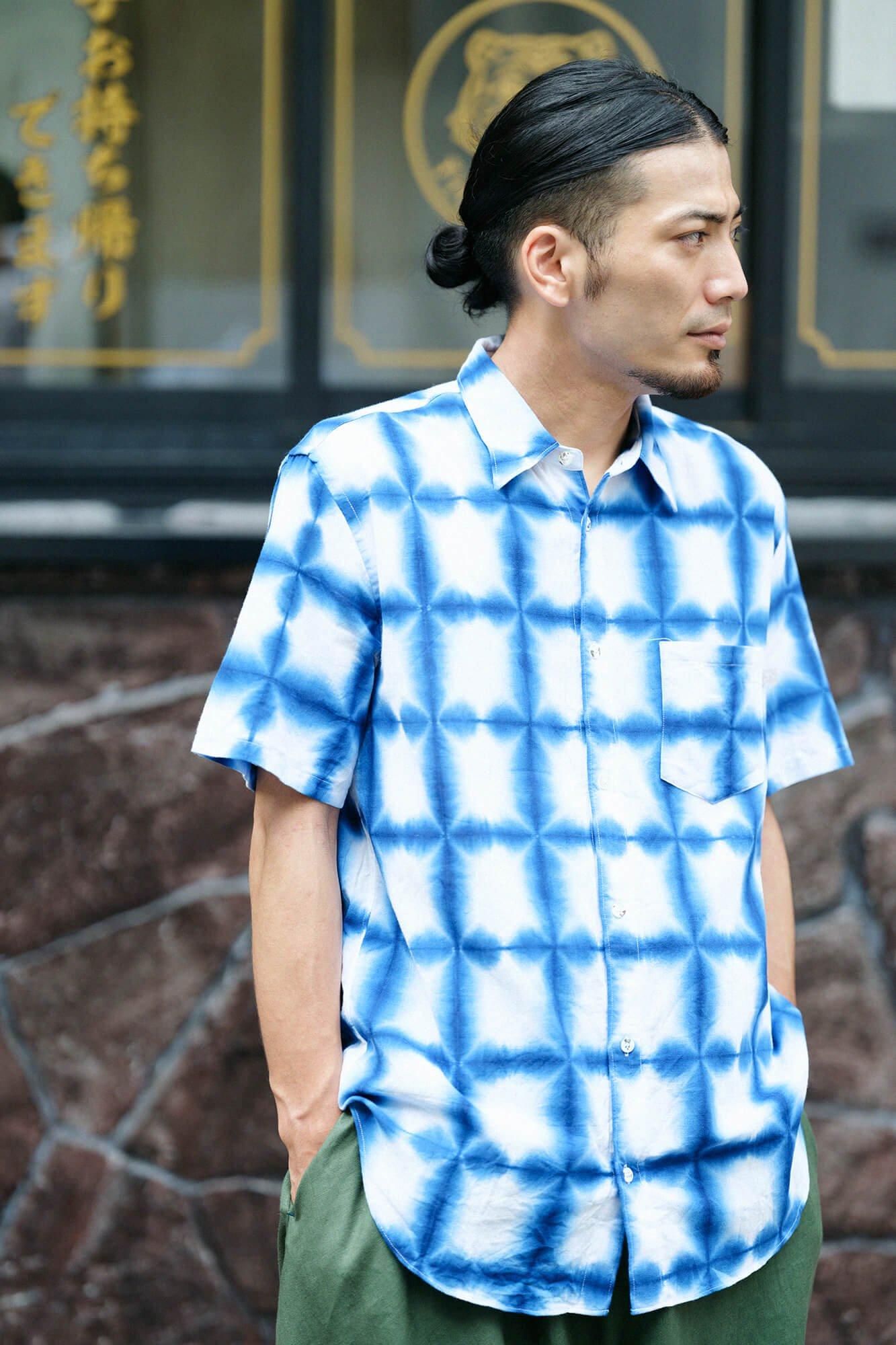 이세모멘 Arimatsu Narumi시보리 반팔셔츠/ Zhang Zheng Yukihana 1