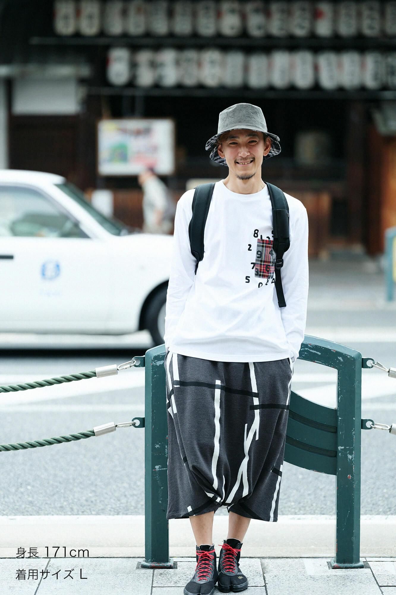 長袖 ポケットTシャツ[5.6]／ホワイト×SO-SU-U昆（こん）