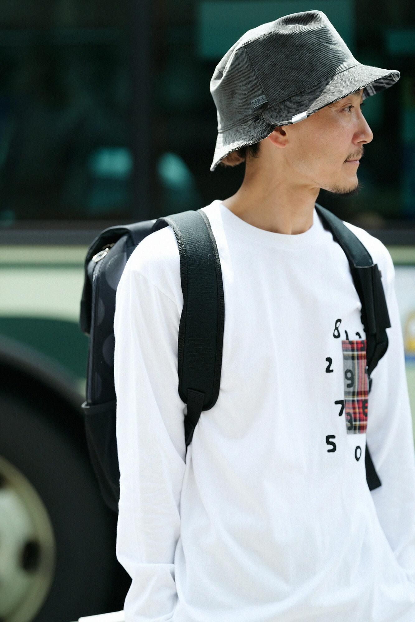 長袖 ポケットTシャツ[5.6]／ホワイト×SO-SU-U昆（こん）